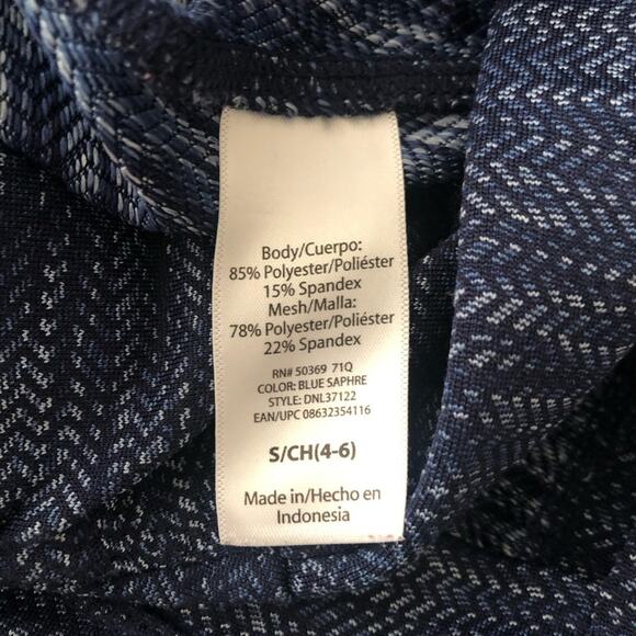 Danskin Now Blue Herringbone Print Lattice Legging - Picture 6 of 7